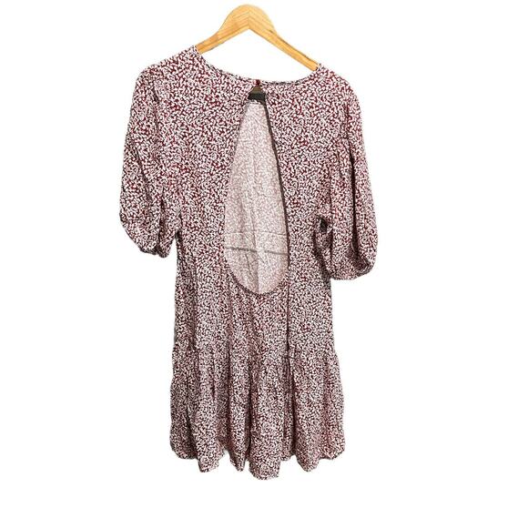 Free People Red Dancing in the Dark Open Back Women's Mini Dress Size L - Picture 2 of 6